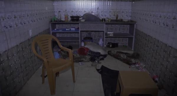 A kitchen was left trashed after Hamas operatives fought IDF troops securing the tunnel.