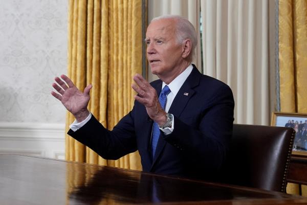 U.S. President Joe Biden addresses the nation on his decision to end his reelection bid in Washington