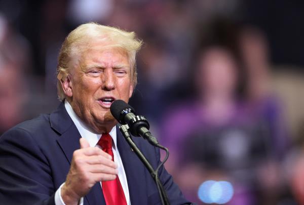 Republican presidential nominee Trump holds a campaign rally with his running mate Vance for the first time, in Grand Rapids