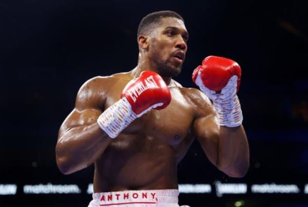 Anthony Joshua pictured during a fight