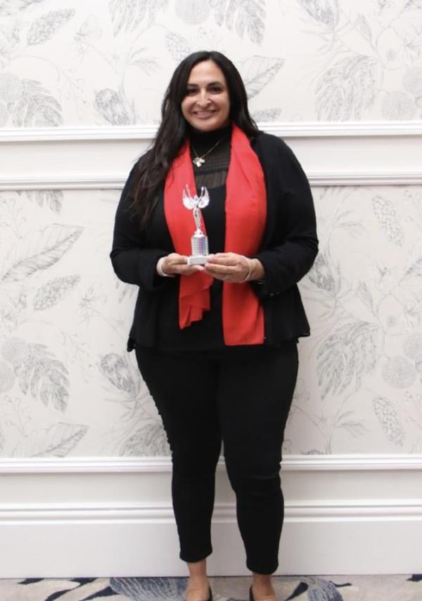 Sandra Spadanuda with her Women Changing the World award