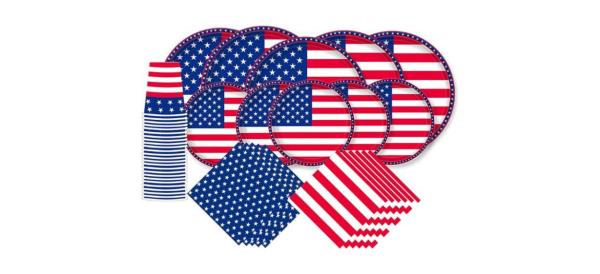 Gatherfun American Flag Patriotic Party Supplies