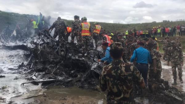 A Nepalese aeroplane crashed and caught fire shortly after takeoff from Tribhuvan Internatio<em></em>nal Airport, resulting in the deaths of 18 people, including a child on July 24.