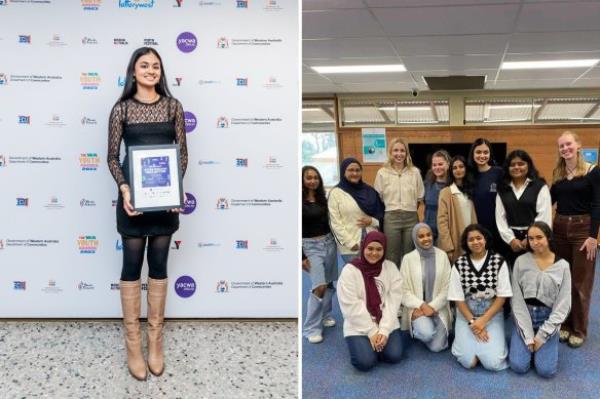 Muzaffar (left) and the Multicultural Youth Sorority (right). 