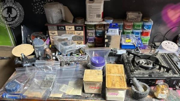 South Australia Police and the state's health department issued warnings a<em></em>bout the synthetic opioid nitazene after seizures of the dangerous illicit drugs from a house in July. Picture: South Australia Police