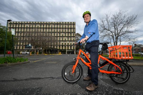 Peter Campbell, secretary of the Boroo<em></em>ndara Bicycle Users Group, outside the former VicRoads building in Kew.