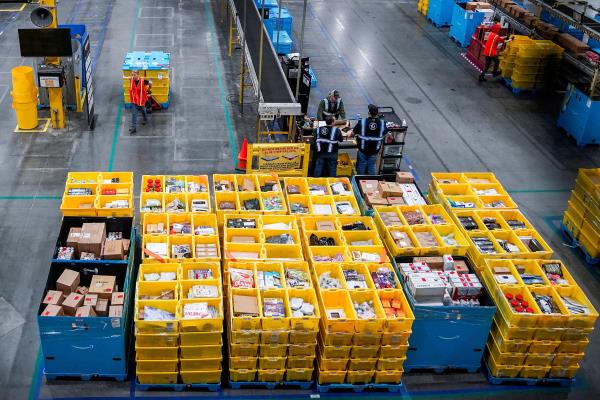 Cyber Mo<em></em>nday at the Amazon fulfillment center in Robbinsville Township in New Jersey