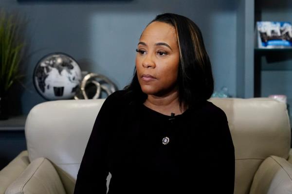 Fulton County District Attorney Fani Willis speaks during an Associated Press interview on Tuesday, Dec. 12, 2023, in Atlanta. 