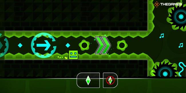 the practice mode in Geometry Dash.
