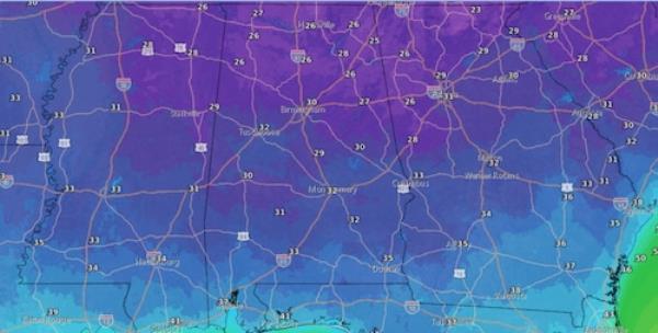 Saturday morning lows