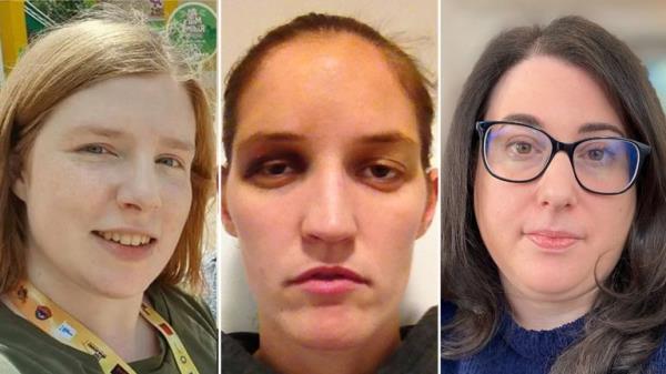 (L-R) Stephanie Tutty, Alexis Quinn and Rivkah Grant have told of alleged sexual assaults while in NHS care