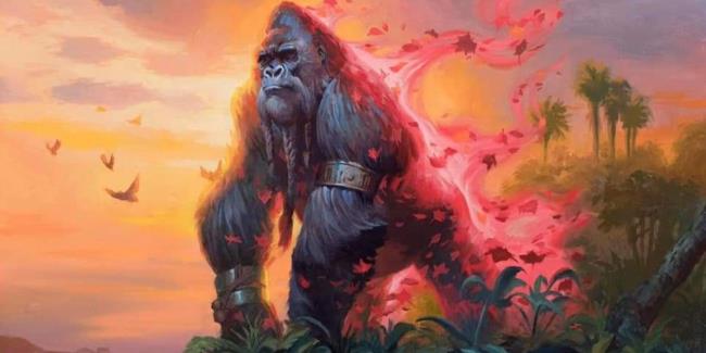 Gorilla turns into red energy