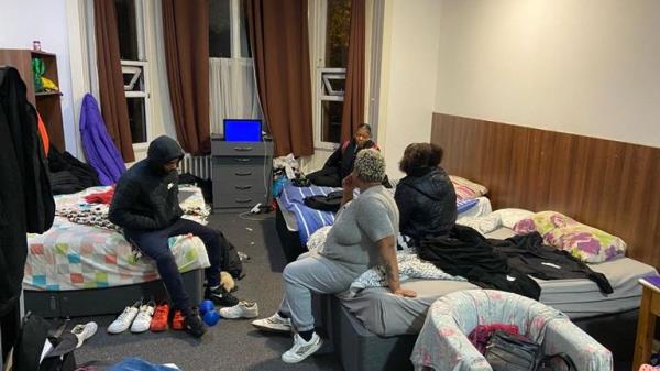 Nadia and her three children share one room