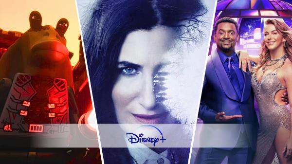An edited image of Dancing with the Stars, Agatha All Along, and Lego Star Wars: Rebuild the Galaxy