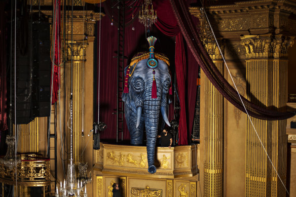A 220-kilogram elephant for Moulin Rouge! The Musical at the Regent Theatre.