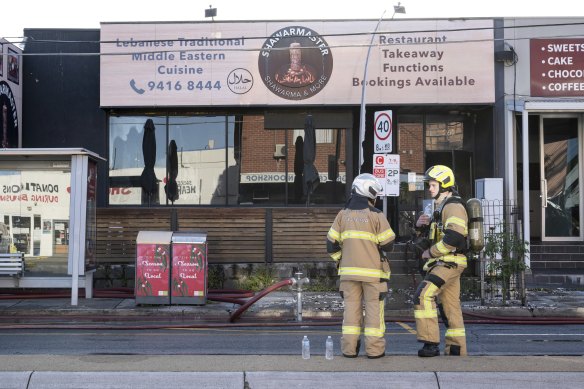 Firefighters on the scene in Preston. 