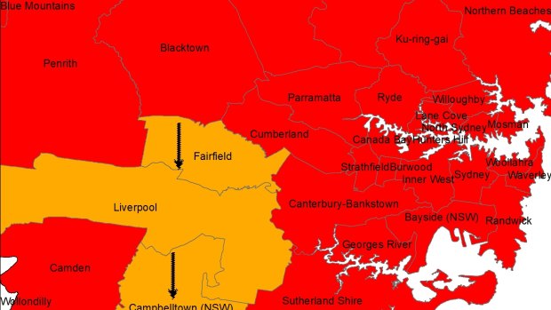 Map shows that an early career nurse could not afford to buy a strata apartment anywher<em></em>e in Sydney.